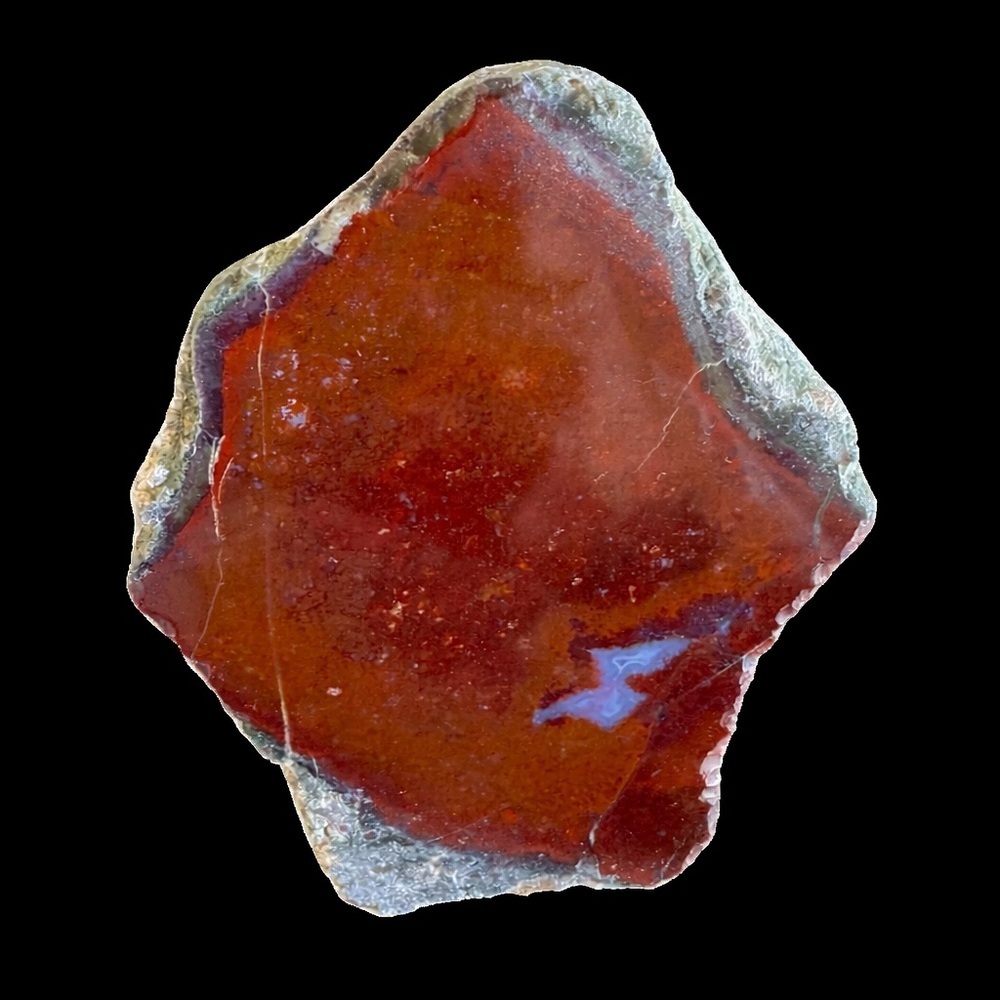 Red Lightning Agate polished end cut